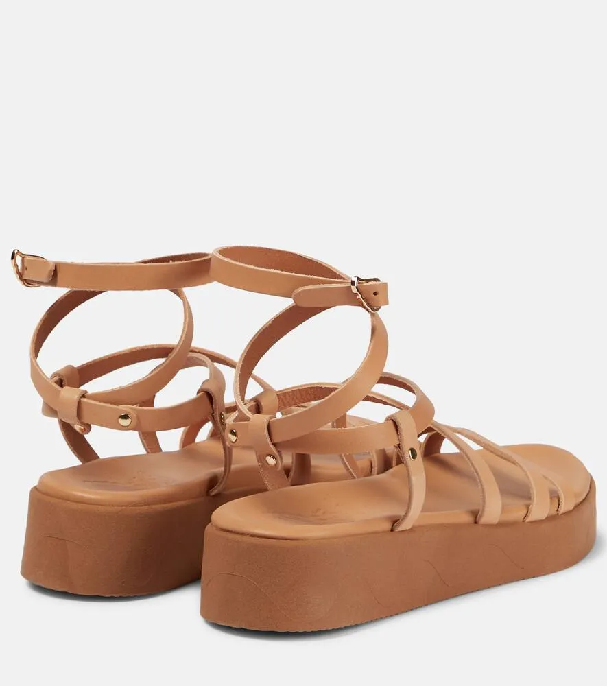 Ancient Greek Sandals Aristea leather platform sandals