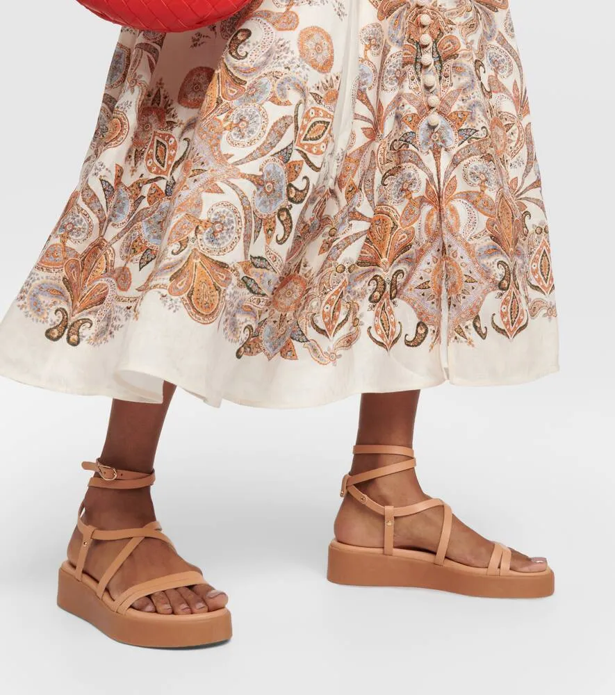 Ancient Greek Sandals Aristea leather platform sandals