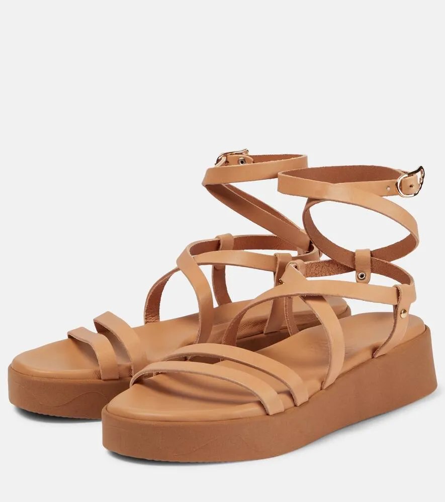 Ancient Greek Sandals Aristea leather platform sandals