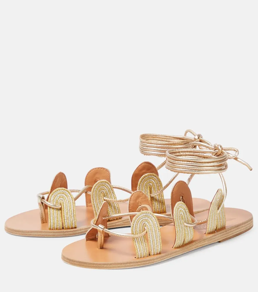 Ancient Greek Sandals Aristides metallic leather sandals