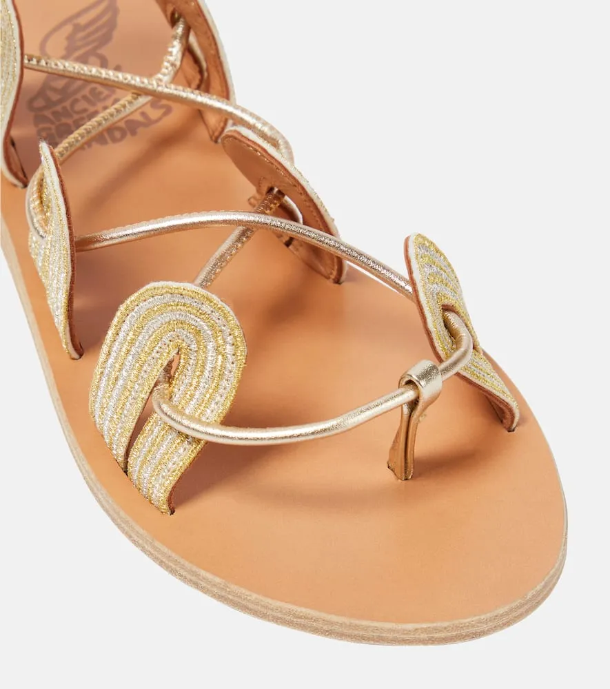 Ancient Greek Sandals Aristides metallic leather sandals