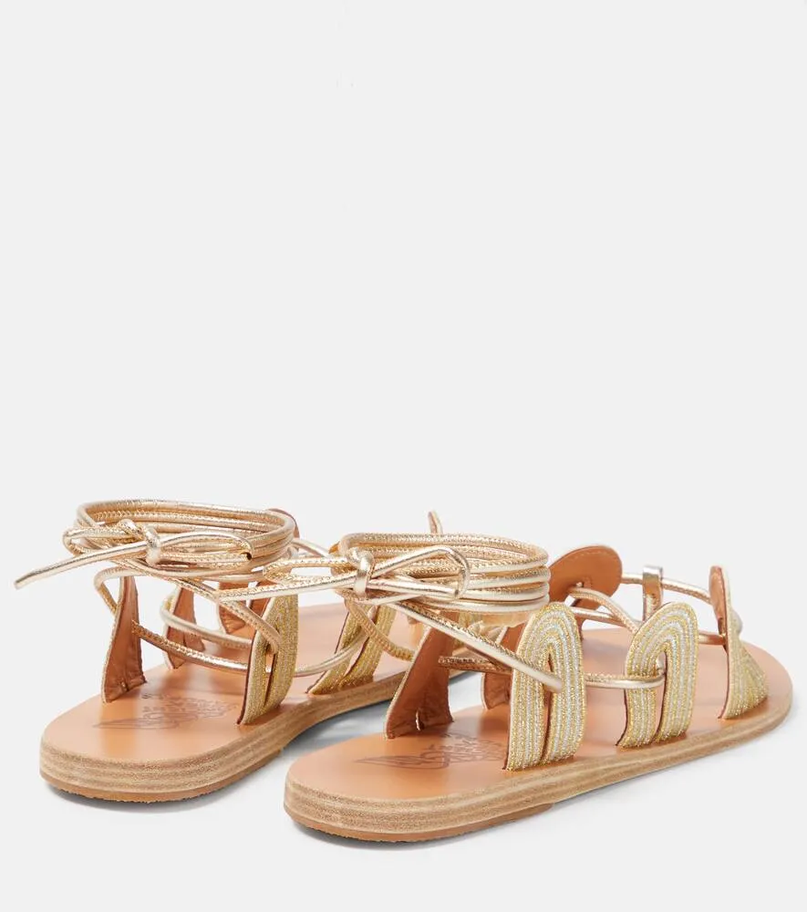 Ancient Greek Sandals Aristides metallic leather sandals