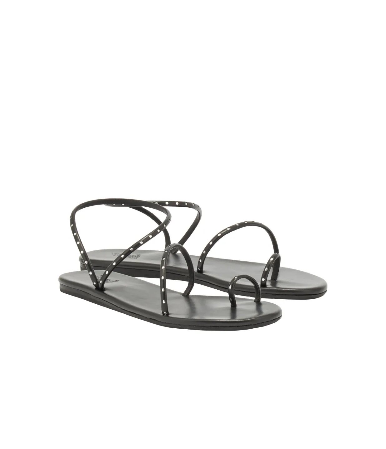 Astro Flat Sandal in Black & Silver