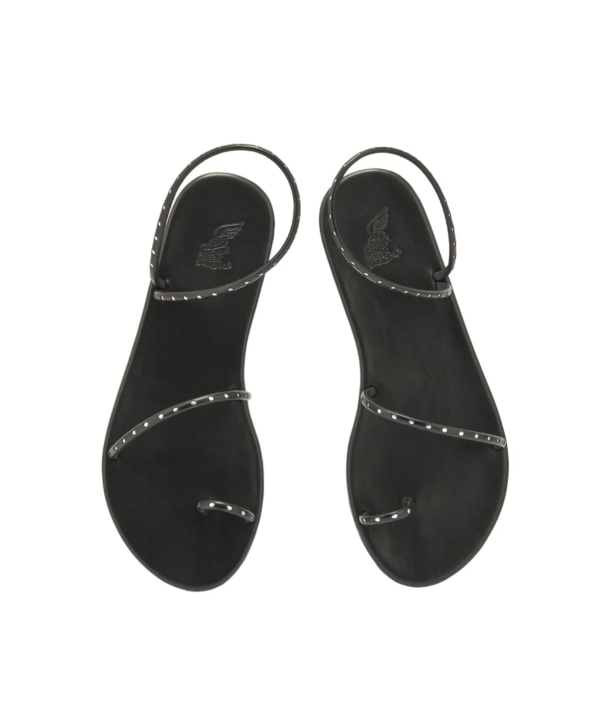 Astro Flat Sandal in Black & Silver
