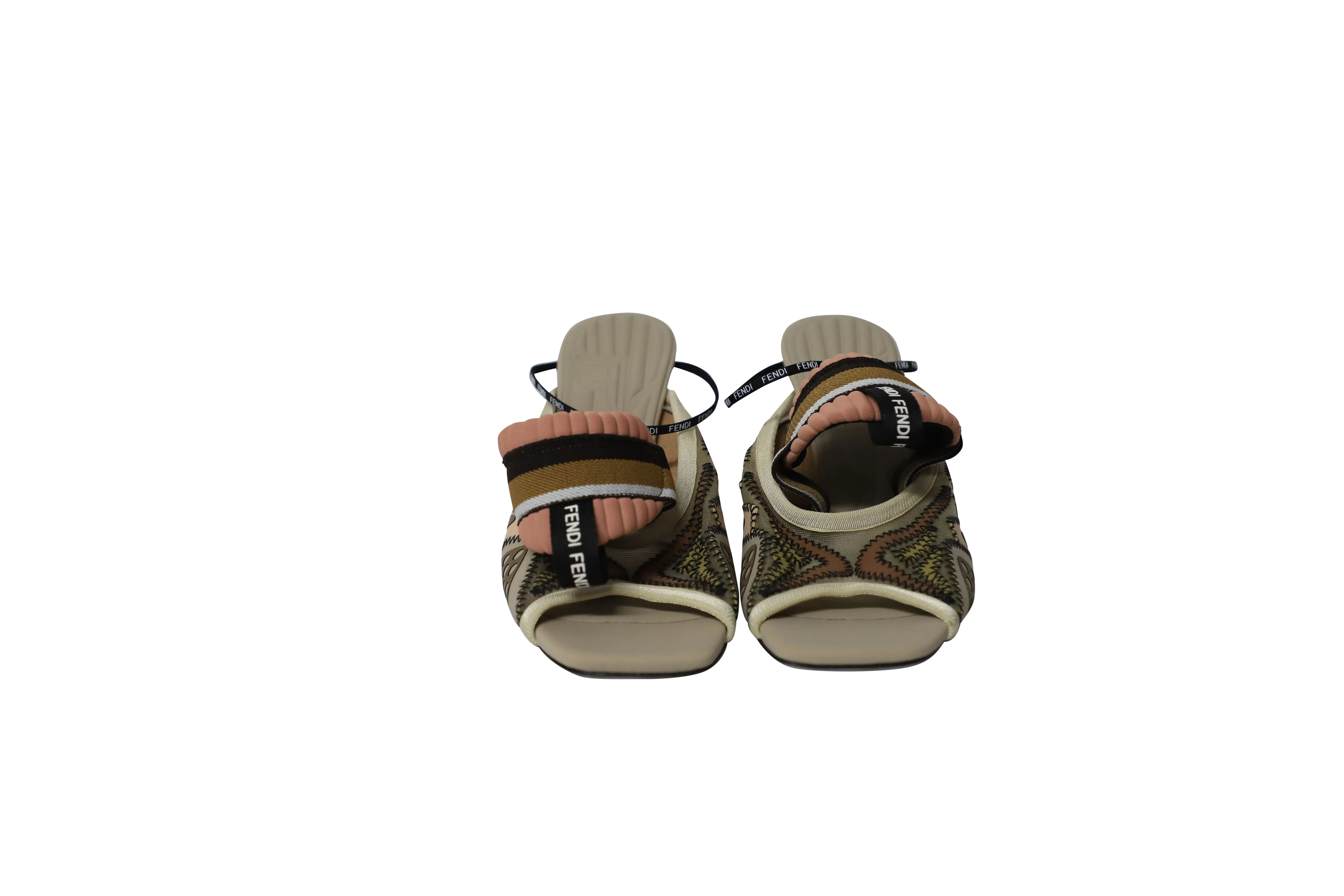 Fendi 70mm Ankle Strap Sandals in Multicolor Synthetic