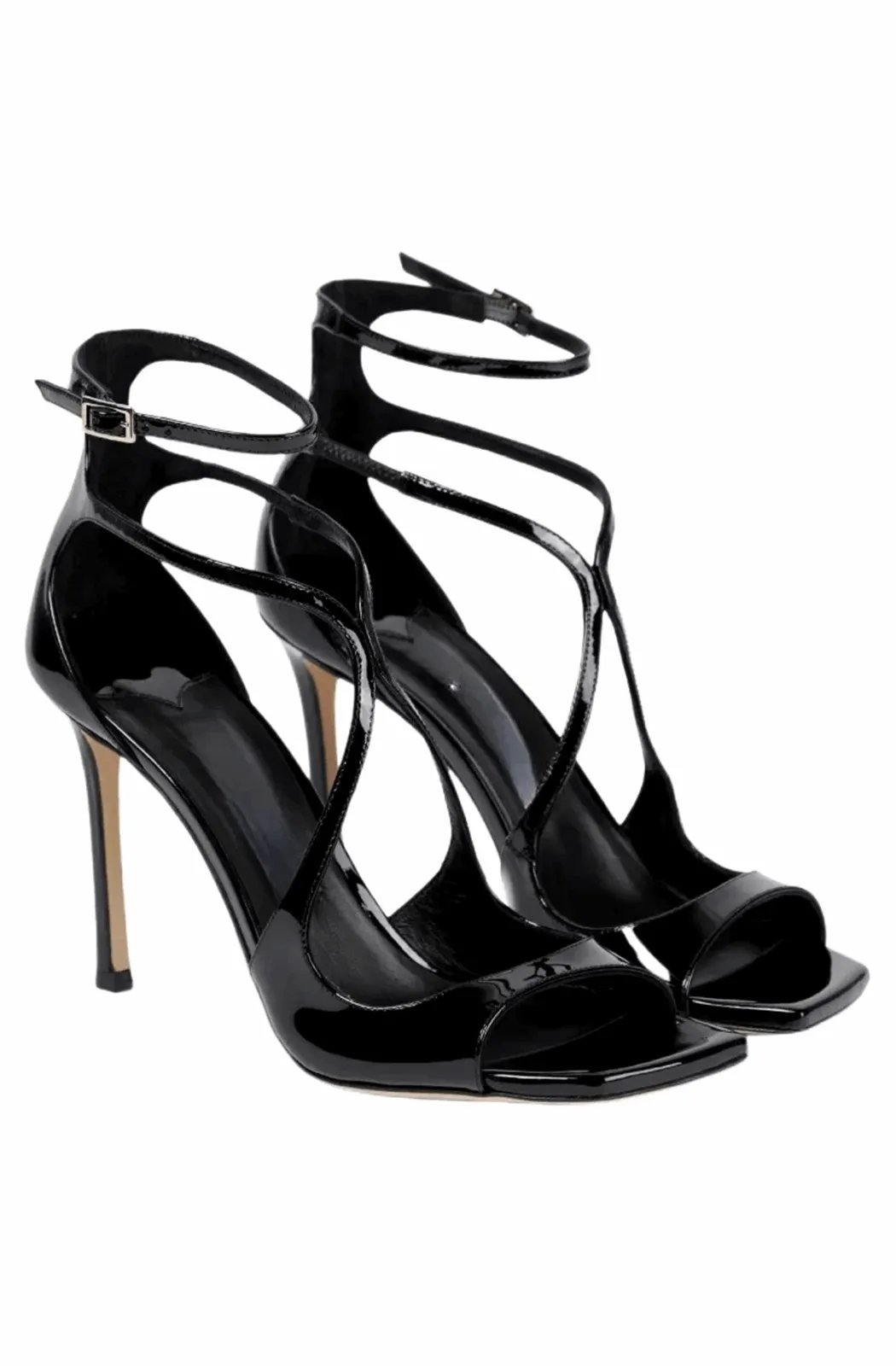 Fish mouth stiletto heeled sandals