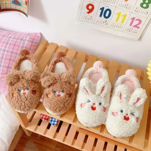 Fluffy Bunny & Bear Plush Slippers