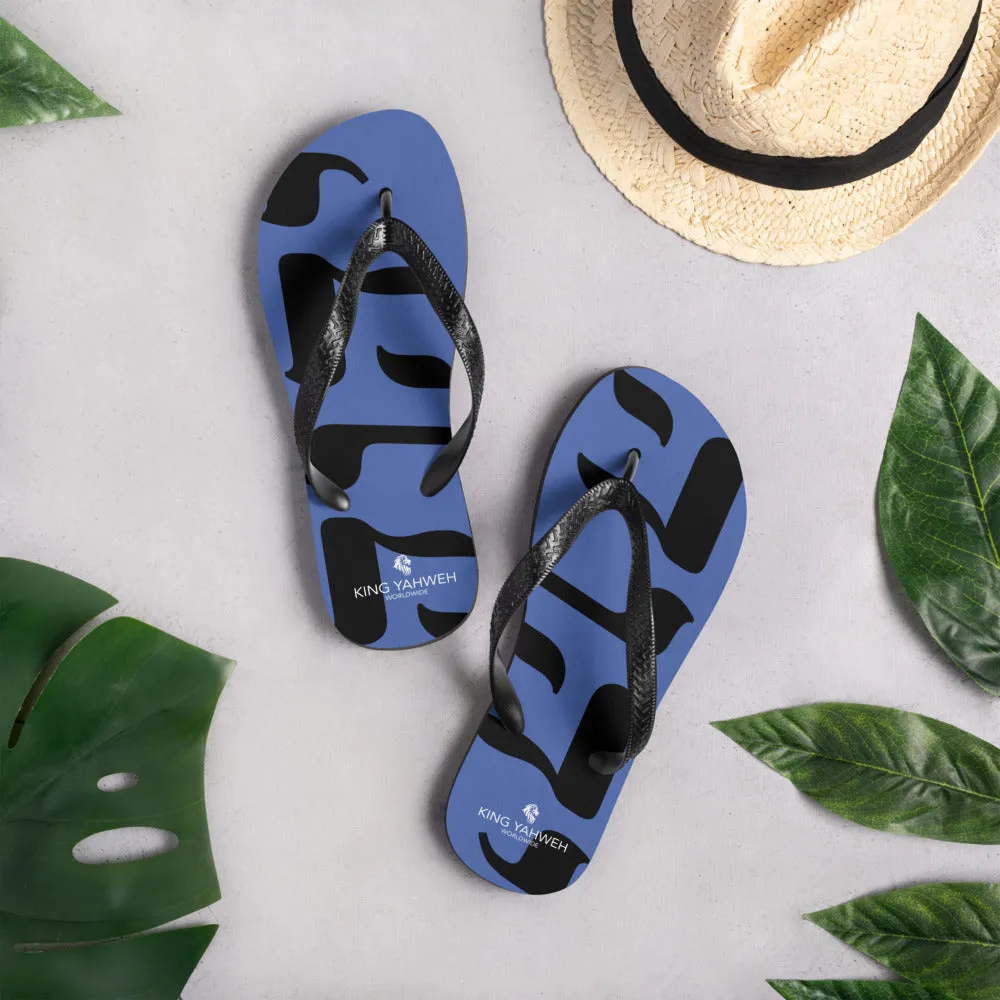 King Yahweh Tetra Flip-Flops (Navy)