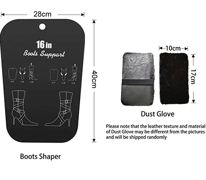Phoedg 8 Sheets 4 Pairs Boot Shapers Form Inserts Boots Tall Support for Women and Men- With 1pcs shining buffing and cleaning glove