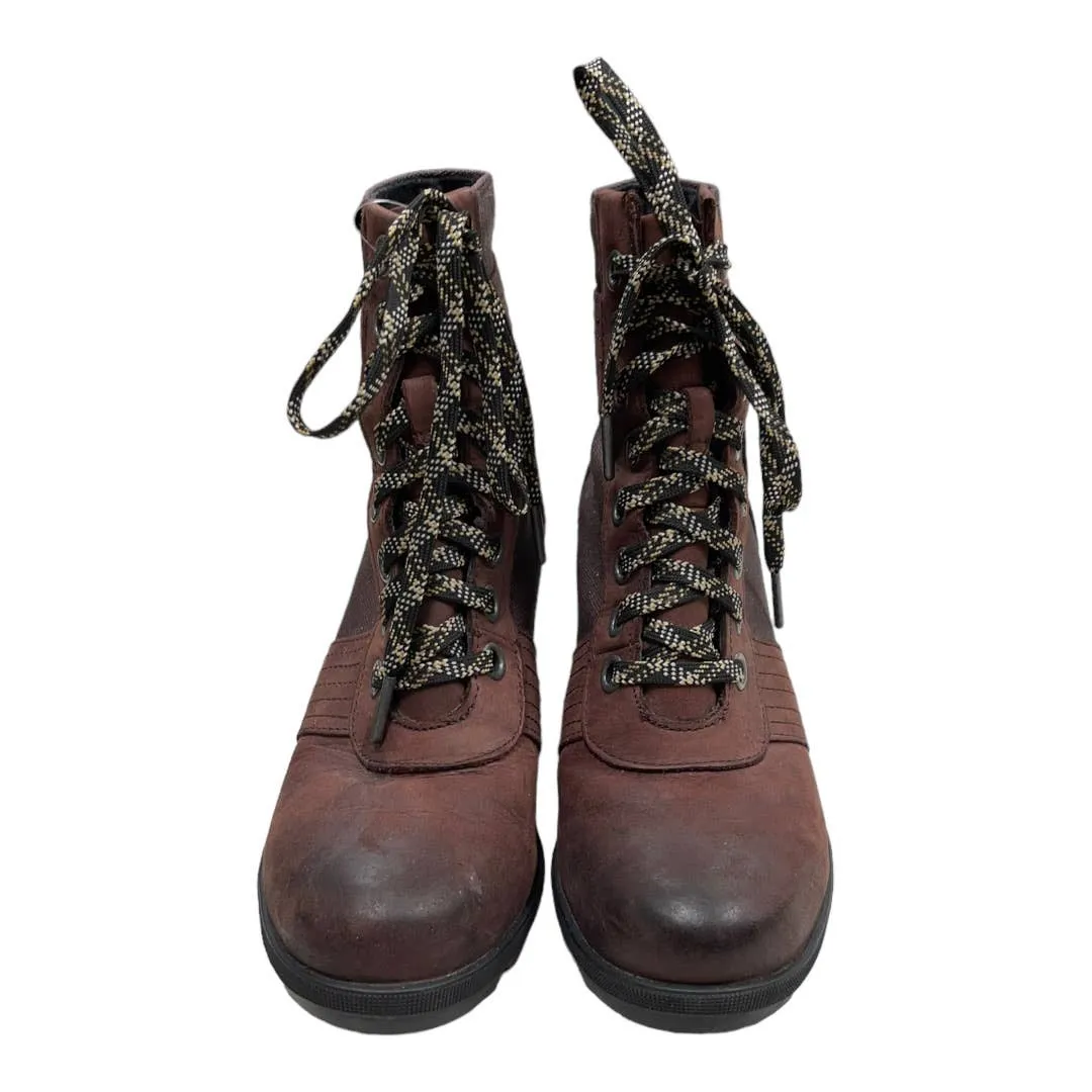 Sorel Lexie Waterproof Wedge Boots Booties Cattail Brown Size 8