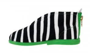 Zebra Slippers Green